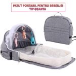 Patut portabil si pliabil pentru bebelusi tip geanta NEXTLY, parasolar detasabil, plasa anti-insecte, jucarii de agatat incluse, material detasabil si lavabil, bumbac respirabil - imagine 2