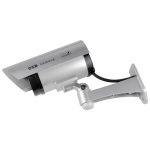 Set 2 x camera de supraveghere falsa NEXTLY pentru exterior/interior, led rosu intermitent, rotire 360°/90°, waterproof, baterii AA, argintiu - imagine 4