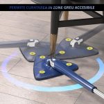 Mop multifunctional NEXTLY pentru suprafete uscate si ude, cap triunghiular rotativ 360°, stergator pentru geamuri, podele, pereti, mobila, laveta microfibre, maner telescopic, ajustabil - imagine 11