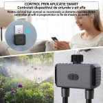 Programator smart automat pentru irigatii/udare WiFi, NEXTLY, control prin aplicatie, automat sau manual, doua zone, racord 3/4 si adaptoare1/2, functionare cu baterii, negru - imagine 7