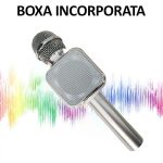 Microfon wireless pentru karaoke, boxa incorporata, bluetooth, NEXTLY, Radio FM, card SD/TF, USB, jack 3.5mm, pentru copii si adulti, argintiu - imagine 4