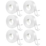 Set 6 x banda dublu adeziva transparenta NEXTLY, 5 metri/bucata, adeziv puternic, rezistenta la apa, flexibila, siliconica, nu lasa urme pe suprafete, aplicabila pe diverse suprafete