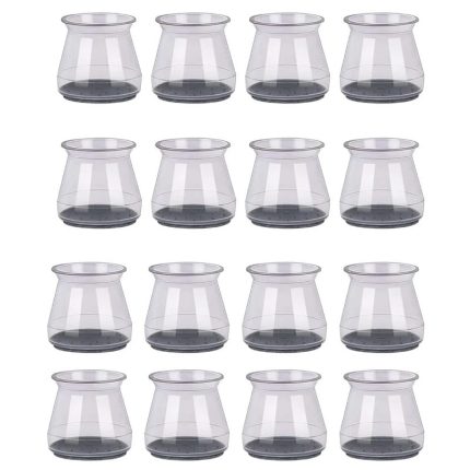 Set 16 protectii picioare scaun/mobila din silicon si pasla NEXTLY, anti-zgarieturi, anti-zgomot, universale, reutilizabile, transparent