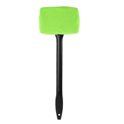Stergator parbriz/luneta/geamuri auto din microfibra NEXTLY, cap rotativ la 180°, laveta detasabila, 36x14 cm, verde