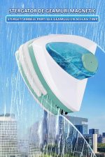 Stergator geam cu magnet NEXTLY, racleta, curata simultan ambele parti ale geamului, potrivit pentru sticla cu grosimea de 15-26mm, magnet foarte puternic, piese de schimb incluse, albastru - imagine 2