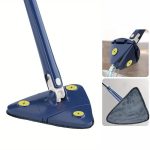 Mop multifunctional NEXTLY pentru suprafete uscate si ude, cap triunghiular rotativ 360°, stergator pentru geamuri, podele, pereti, mobila, laveta microfibre, maner telescopic, ajustabil - imagine 4