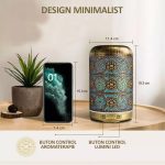 Difuzor de aromaterapie / umidificator cu ultrasunete, NEXTLY, portabil, silentios, capacitate 250ml, 7 culori LED pentru iluminare ambientala, 4 setari de timp, bronz - imagine 7