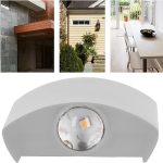 Aplica LED de perete, NEXTLY, 2 Leduri, lumina sus si jos, iluminat exterior si interior, 2W, 3000K, lumina calda, IP65, aluminiu, alb - imagine 4