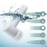 Perie electrica pentru curatare NEXTLY, multifunctionala, 3 capete interschimbabile, incarcare USB, IPX5, suport agatare, alb - imagine 5