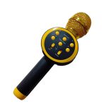 Microfon wireless pentru karaoke, NEXTLY, boxa bluetooth incorporata, efecte de schimbare a vocii, redare muzica, usb, card sd, mufa jack 3.5mm, incarcare micro-usb, negru-auriu, v11 - imagine 3