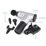 Aparat de masaj tip pistol NEXTLY, potrivit pentru relaxare si tonifiere musculara, 6 trepte de viteza, 4 capete interschimbabile, argintiu - imagine 3