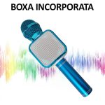Microfon wireless pentru karaoke, boxa incorporata, bluetooth, NEXTLY, Radio FM, card SD/TF, USB, jack 3.5mm, pentru copii si adulti, albastru - imagine 4
