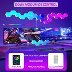 Set 10 lampi RGB hexagonale modulare de perete, NEXTLY, control prin aplicatie, telecomanda, moduri multiple, sincronizare muzicala, microfon, timer, luminozitate ajustabila - imagine 4
