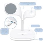 Incarcator wireless magnetic NEXTLY pentru iPhone 12/13/14 Mini/Pro/Pro Max/Plus, AirPods 2/3/Pro, Apple Watch 2/3/4/5/6/7/8/SE, Fast Charger 15W, lumina ambientala LED, suporta husa Mag Safe, alb - imagine 5