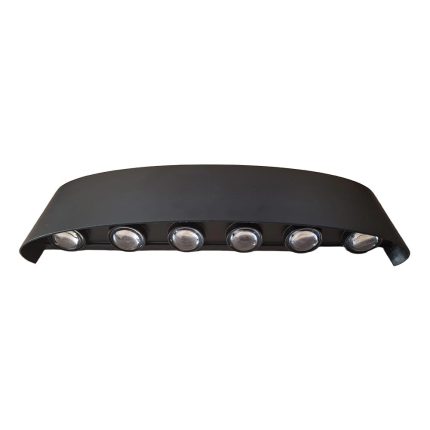 Aplica LED de perete, NEXTLY, 12 Leduri, lumina sus si jos, iluminat exterior si interior, 12W, 3000K, lumina calda, IP65, aluminiu, negru