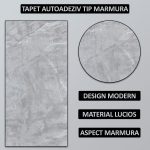 Set 10 x tapet autoadeziv imitatie marmura NEXTLY, waterproof, ajustabil, adeziv puternic, usor de montat, suprafata acoperire 1.8 mp, 30x60 cm, 2mm grosime PD902 - imagine 2