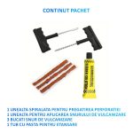 Kit vulcanizare pentru reparatie pana anvelope NEXTLY, 3 snururi vulcanizare, 2 unelte otel inoxidabil, adeziv cauciuc - imagine 2