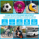 Compresor auto portabil, NEXTLY, pompa electrica pentru umflat roti, cu afisaj digital, 4 moduri, 4 capete pentru umflare, acumulator 2 x 2000mah, 10.3 BAR, functie powerbank, incarcare tip c, lumina - imagine 9