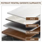Cuier autoadeziv cu 6 agatatori NEXTLY, pentru baie/hol/bucatarie, adeziv puternic, ajustabil, waterproof, transparent - imagine 3