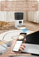 Hranitor automat pentru caini si pisici, NEXTLY, WiFi, Camera video FullHD, capacitate 3L, aplicatie telefon Smart Life, sunet hranire, programabil, control de la distanta, alimentare dubla, functii m - imagine 6