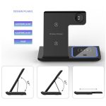 Incarcator wireless 3 in 1 NEXTLY pentru telefon, ceas Apple iWatch, casti wireless, Airpods, incarcare rapida 15W, lumina ambientala LED, pliabil, negru - imagine 10