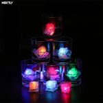 Set 12 cuburi de gheata cu leduri RGB NEXTLY, reutilizabile, submersibile, colorate, lumineaza in contact cu lichide, multicolor - imagine 12