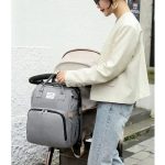 Geanta-Rucsac tip patut extensibil pentru copii, NEXTLY, multifunctional, impermeabil, buzunare multiple, atasare la carucior, unisex, gri - imagine 11