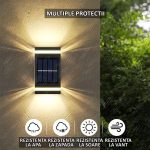 Set 6 x lampa decorativa cu incarcare solara NEXTLY, pentru perete/gard, senzor de lumina, 6 leduri, lumina calda, rezistenta la apa, negru - imagine 5