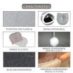 Patut pisici si caini NEXLTY cu minge suspendata pentru joaca, culcus din flanel, moale si pufos, antiderapant, perna detasabila cu 2 fete, 30x30x28 S - imagine 3