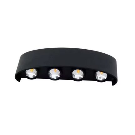 Aplica LED de perete, NEXTLY, 8 Leduri, lumina sus si jos, iluminat exterior si interior, 8W, 3000K, lumina calda, IP65, aluminiu, negru