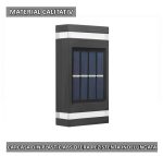Set 6 x lampa decorativa cu incarcare solara NEXTLY, pentru perete/gard, senzor de lumina, 6 leduri, lumina calda, rezistenta la apa, negru - imagine 7