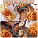 Set 100 de bucati hartie de copt NEXTLY pentru Air Fryer, cuptor cu microunde, friteuza, cuptor, de unica folosinta, non-toxice, 22x14x4.5 cm, rezistente la caldura 220°C, dreptunghiulare, crem - imagine 6