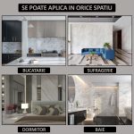 Tapet autoadeziv imitatie marmura NEXTLY, waterproof, ajustabil, adeziv puternic, usor de montat, suprafata acoperire 0.18 mp, 30x60 cm, 2mm grosime, 1 bucata PH002 - imagine 6