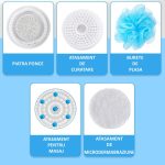 Perie baie rotativa, electrica NEXTLY, pentru curatare, exfoliere, masaj, 5 capete interschimbabile, 2 trepte de viteze, multifunctionala - imagine 2