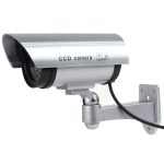 Set 2 x camera de supraveghere falsa NEXTLY pentru exterior/interior, led rosu intermitent, rotire 360°/90°, waterproof, baterii AA, argintiu - imagine 2