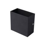 Set 2 aplice LED de perete pentru interior, NEXTLY, corp din aluminiu, 2 surse de lumina, lumina calda, 6W, 3000K, 10 x 9.5 x 5 cm, negru