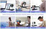 Incarcator wireless 3 in 1 NEXTLY pentru telefon, ceas Apple iWatch, casti wireless, Airpods, incarcare rapida 15W, lumina ambientala LED, pliabil, negru - imagine 4