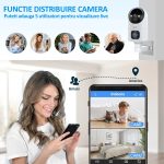 Camera dubla de supraveghere WiFi 5G, NEXTLY, pentru interior, rotatie 355°, inclinare 90°, detectare miscare si sunet, night-vision color, 5MP, suport card SD 64GB, buton apelare, functie urmarire pe - imagine 3