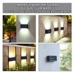 Set 4 x lampa decorativa cu incarcare solara NEXTLY, pentru perete/gard, senzor de lumina, 10 leduri, lumina rece, rezistenta la apa, negru - imagine 5