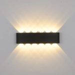 Aplica LED de perete, NEXTLY, 12 Leduri, lumina sus si jos, iluminat exterior si interior, 12W, 3000K, lumina calda, IP65, aluminiu, negru - imagine 9