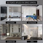 Set 24 x placi din PVC autoadezive pentru podea/perete NEXTLY, reutilizabile, waterproof, ajustabile, adeziv puternic, usor de montat, suprafata acoperire 5 mp, 45.6 x 45.6 cm, 1.5 mm grosime 7503-6 - imagine 5