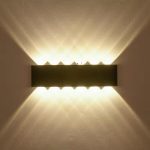Aplica LED de perete, NEXTLY, 12 Leduri, lumina sus si jos, iluminat exterior si interior, 12W, 3000K, lumina calda, IP65, aluminiu, negru - imagine 10