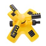 Aspersor rotativ pentru gradina NEXTLY, sistem de irigare cu 3 capete pentru gazon si plante, 2 moduri de pulverizare, rotatie 360°, conectare multipla, galben - imagine 13