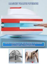 Stergator geam cu magnet NEXTLY, racleta, curata simultan ambele parti ale geamului, potrivit pentru sticla cu grosimea de 8-15mm, magnet foarte puternic, piese de schimb incluse, rosu - imagine 6