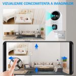 Camera dubla de supraveghere WiFi 5G, NEXTLY, pentru interior, rotatie 355°, inclinare 90°, detectare miscare si sunet, night-vision color, 5MP, suport card SD 64GB, buton apelare, functie urmarire pe - imagine 6