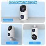 Camera dubla de supraveghere WiFi 5G, NEXTLY, pentru interior, rotatie 355°, inclinare 90°, detectare miscare si sunet, night-vision color, 5MP, suport card SD 64GB, buton apelare, functie urmarire pe - imagine 11