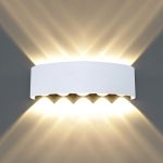 Aplica LED de perete, NEXTLY, 10 Leduri, lumina sus si jos, iluminat exterior si interior, 10W, 3000K, lumina calda, IP65, aluminiu, alb - imagine 4