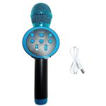 Microfon wireless pentru karaoke, NEXTLY, boxa bluetooth incorporata, efecte de schimbare a vocii, redare muzica, usb, card sd, mufa jack 3.5mm, incarcare micro-usb, negru-albastru, v11 - imagine 5