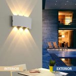 Aplica LED de perete, NEXTLY, 6 Leduri, lumina sus si jos, iluminat exterior si interior, 6W, 3000K, lumina calda, IP65, aluminiu, alb - imagine 5