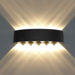 Aplica LED de perete, NEXTLY, 12 Leduri, lumina sus si jos, iluminat exterior si interior, 12W, 3000K, lumina calda, IP65, aluminiu, negru - imagine 12